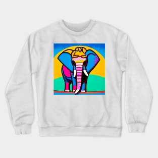 Colorful elephant spray paint art Crewneck Sweatshirt